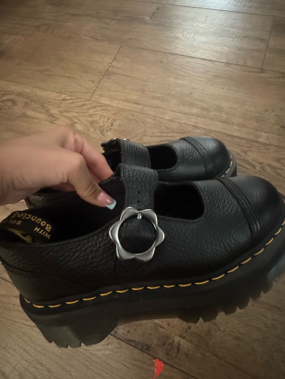 Dr. Martens Addina Flower Buckle Platform Mary Jane shoes